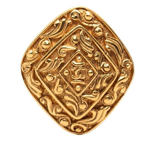 Chanel logo rhombus brooch - chanel,