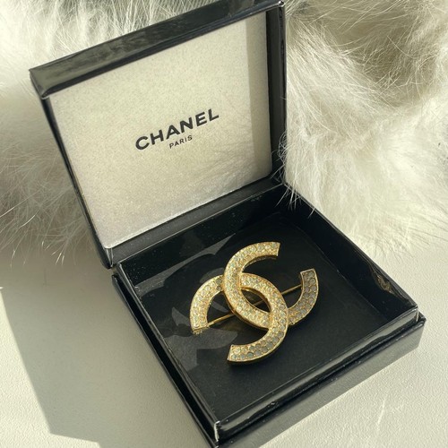 Chanel brooch pin rhinestone - chanel,