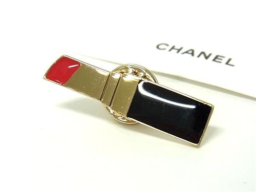 Chanel gold black brooch - chanel,