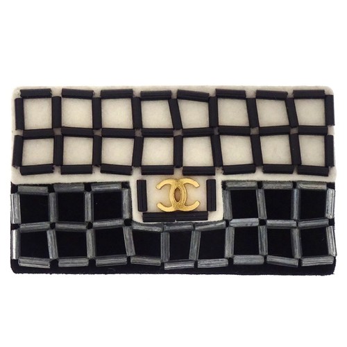 Chanel bicolour bag brooch - chanel, pin