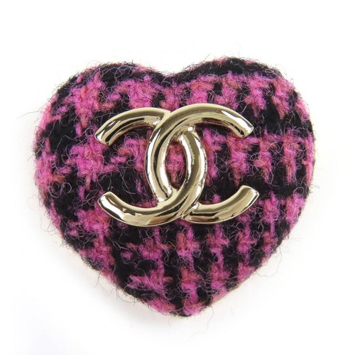 Chanel coco mark tweed - tweed, brooch