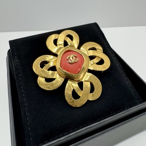 Chanel brooch pink stone - chanel,