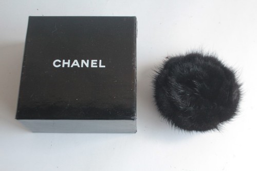 Chanel black fur camellia - chanel,